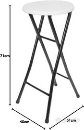 Sgabello pieghevole bar Sedia, Cucina cm 71x40x31