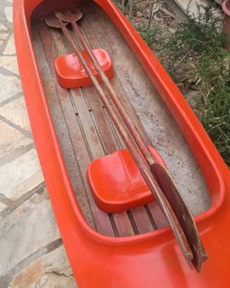 Canoa Canadese in vetroresina  2 posti e 2 pagaie