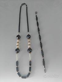Parure Collana/Bracciale - pietra Ematite