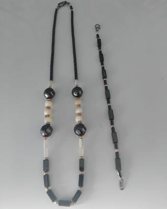 Parure Collana/Bracciale - pietra Ematite