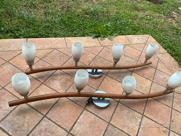Coppia lampadari legno
