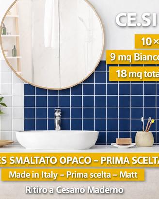 Stock 18 mq Gres 10x10 Matt   - (Bianco /Blu