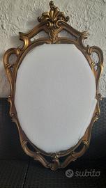 SPECCHIERA OVALE DORATA IN LEGNO - STILE BAROCCO