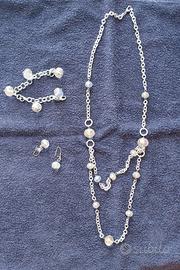 Parure collana, bracciale e orecchini
