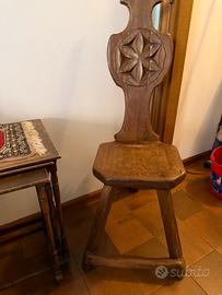 Sedia in legno stile tirolese