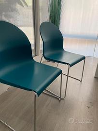 D08- SET 4 SEDIE DESIGN BLU OTTANIO