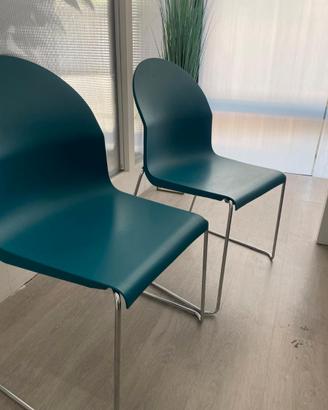 D08- SET 4 SEDIE DESIGN BLU OTTANIO