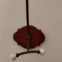 Appendiabiti vintage,metallo,ceramica,legno