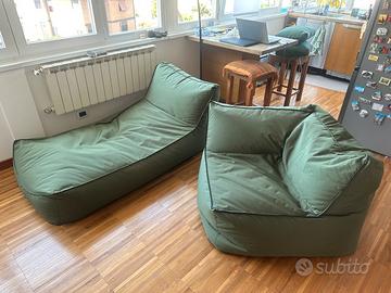 Divano di design verde modulare e componibile