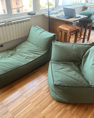 Divano di design verde modulare e componibile