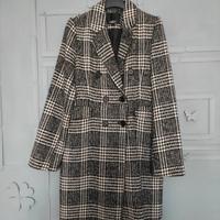 Cappotto Amisu bianco e nero doppio petto