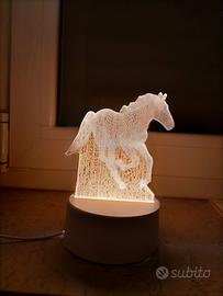 Lampada led notte bambini forma di cavallo