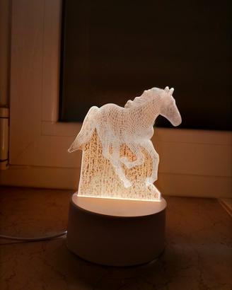 Lampada led notte bambini forma di cavallo