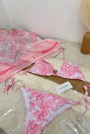 Set Costume da Bagno e Pareo Christian Dior Rosa