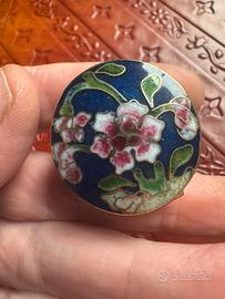 Scatolina porta pillole vintage cinese smalto