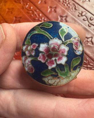 Scatolina porta pillole vintage cinese smalto