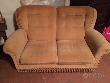 Divani vintage anni '80 in velluto con frange