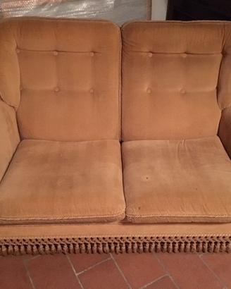 Divani vintage anni '80 in velluto con frange