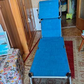 lettino relax blu con tettuccio 
