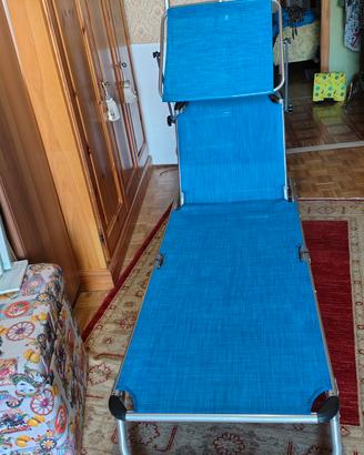 lettino relax blu con tettuccio 