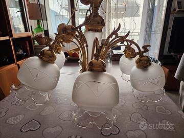 set lampadario e due abatjour 
