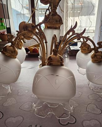 set lampadario e due abatjour 