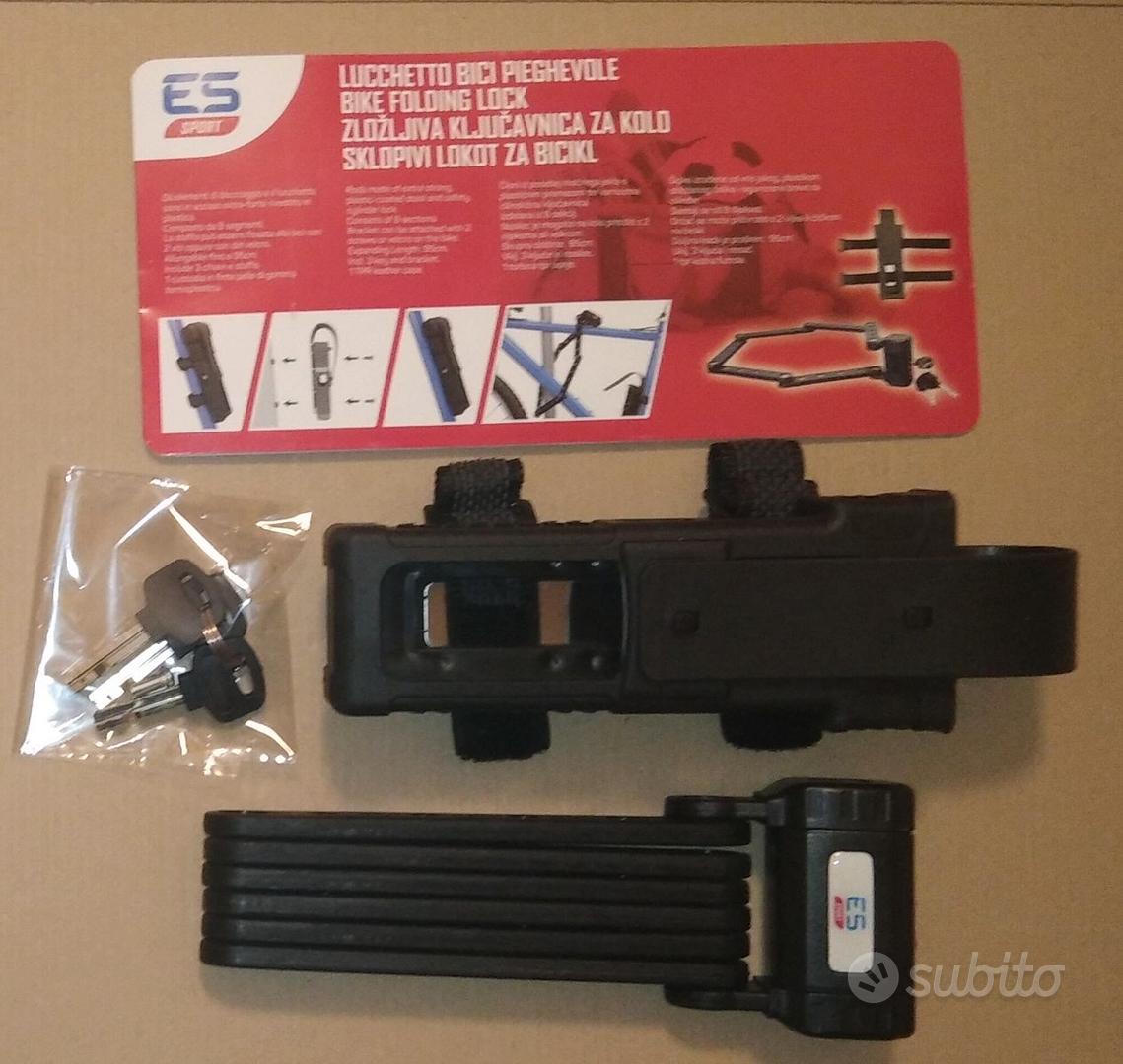 Lucchetto Pieghevole Per Bici - Antifurto Portatile Con 3 Chiavi Per Biciclette, Skateboard E Attrezzature (Nero) - Foto 7