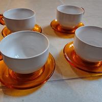 Set 4 tazze con piattino Omada desing 