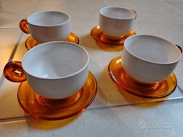 Set 4 tazze con piattino Omada desing 