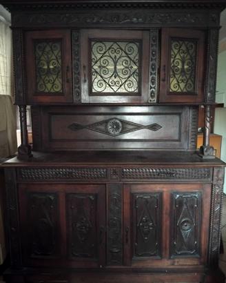 Mobile credenza sala in legno antico di noce