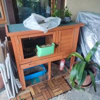 Gabbia per conigli e altri animali a 2 piani