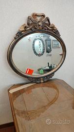 SPECCHIO OVALE CORNICE IN LEGNO