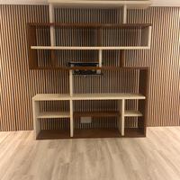 Libreria a giorno in legno massello in arte povera