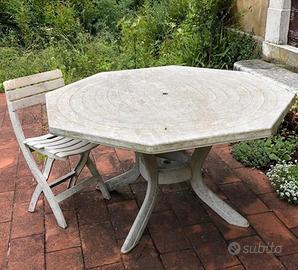Tavolo da giardino esagonale