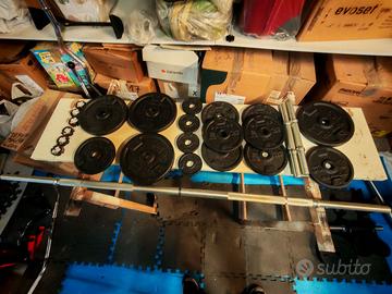 Kit manubri e bilanciere palestra 50kg - DOMYOS