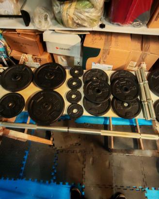 Kit manubri e bilanciere palestra 50kg - DOMYOS