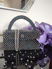 Borsa da cerimonia di perle nere handmade 🖤