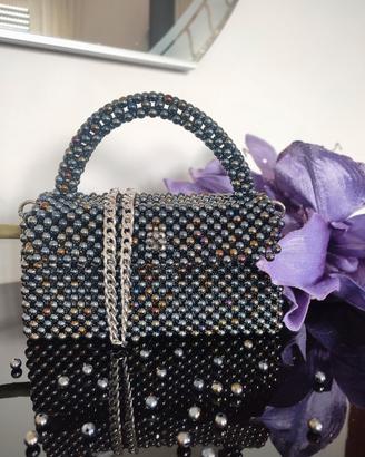Borsa da cerimonia di perle nere handmade 🖤