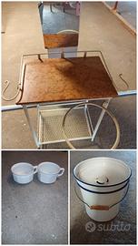 toilette, secchio e coppia pitali Vintage