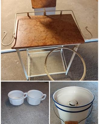 toilette, secchio e coppia pitali Vintage