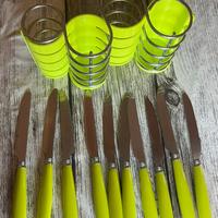 Portapsate con 10 coltelli da tavola