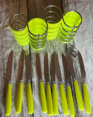 Portapsate con 10 coltelli da tavola