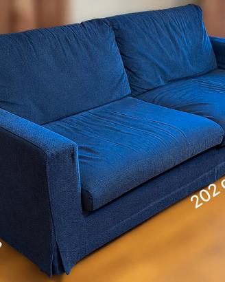 Coppia divani blu-uno è divano letto