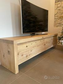 Mobile tv in legno massello di cedro del libano