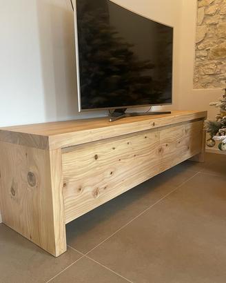Mobile tv in legno massello di cedro del libano