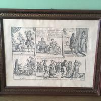 Cornice vintage con stampa Mitelli