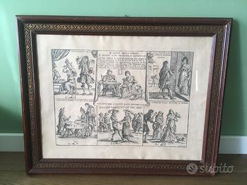 Cornice vintage con stampa Mitelli