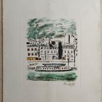 Litografia a colori di Orfeo Tamburi anni 1950-60