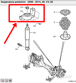 SAAB 93 NG 12796037 SUPPORTI AMMORTIZZATORI POS.RI