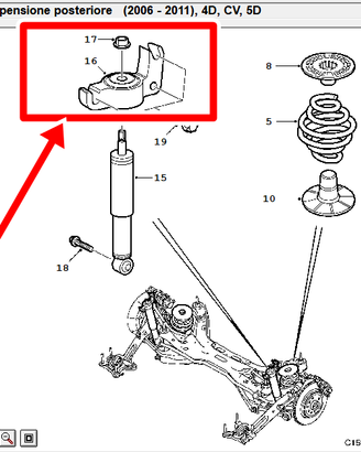 SAAB 93 NG 12796037 SUPPORTI AMMORTIZZATORI POS.RI